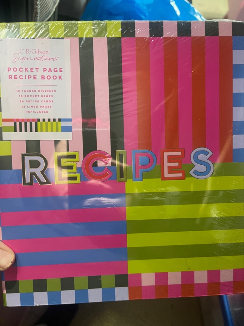 RECIPE BOOK BOLD STRIPE